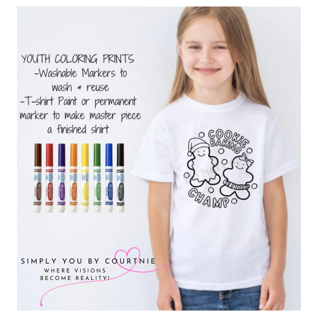 Christmas Color-A-Shirt- Cookie Baking Champ