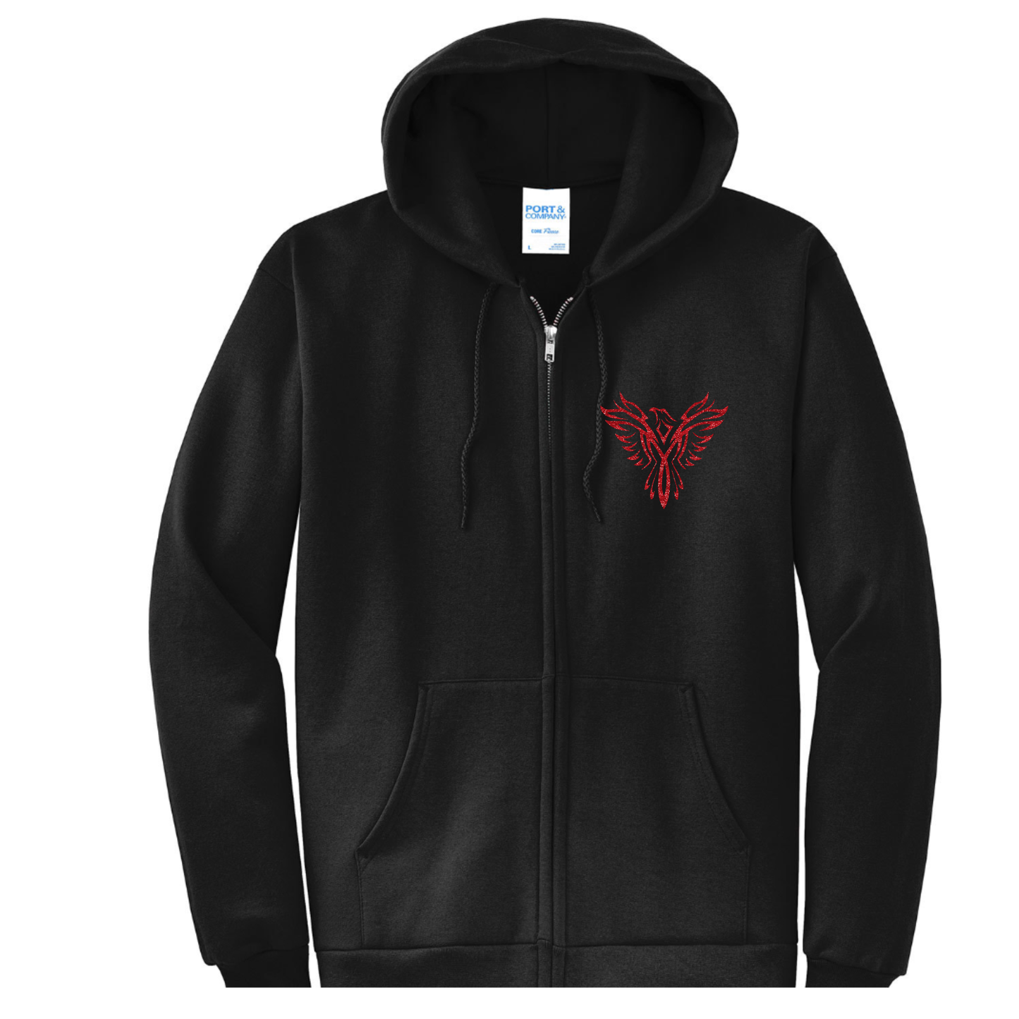 Glitter Phoenix Zip Up Sweatshirt