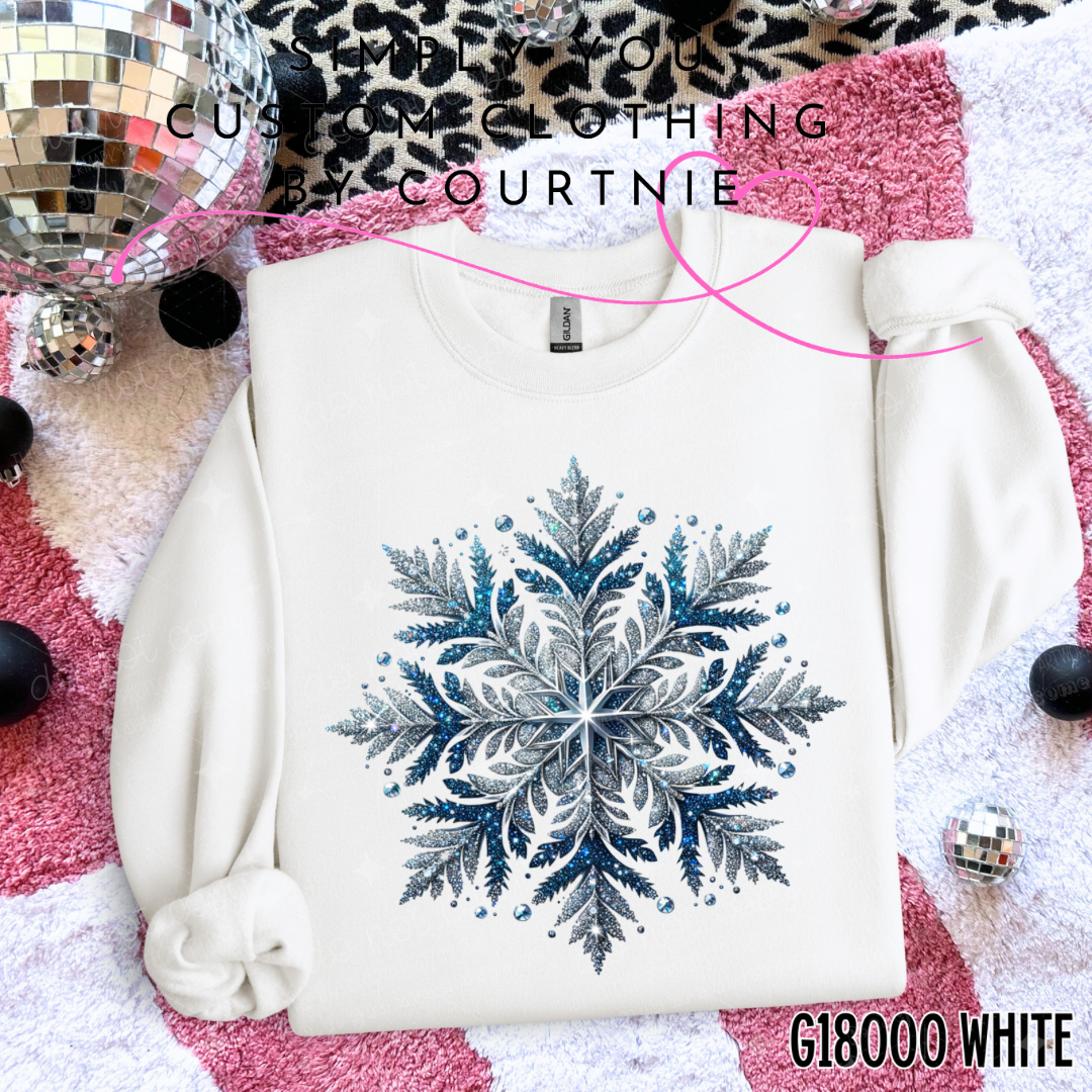 Blue Glitter Snowflake
