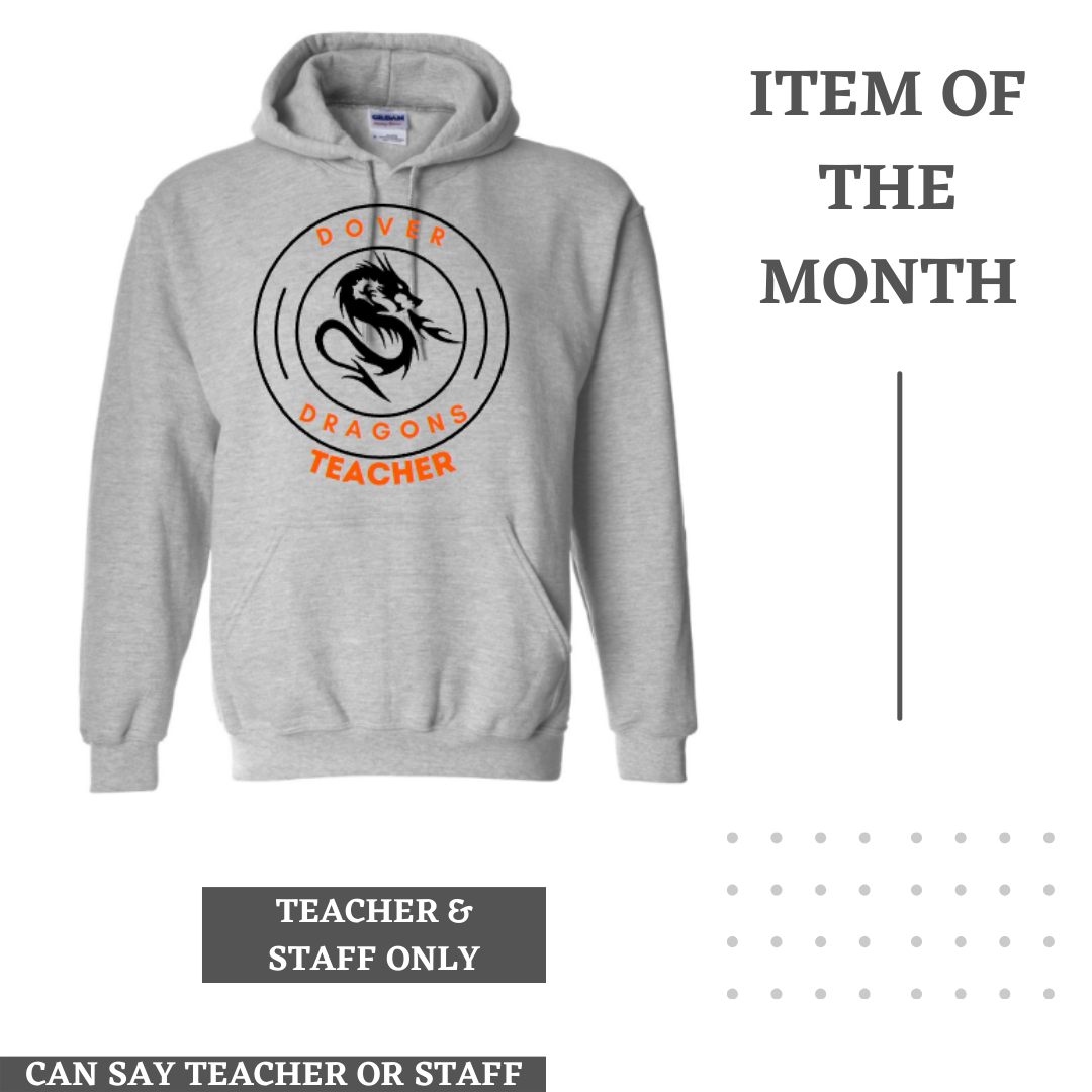 Dover Dragon Circle Staff/Teacher Hooded Sweatshirt- Staff Only