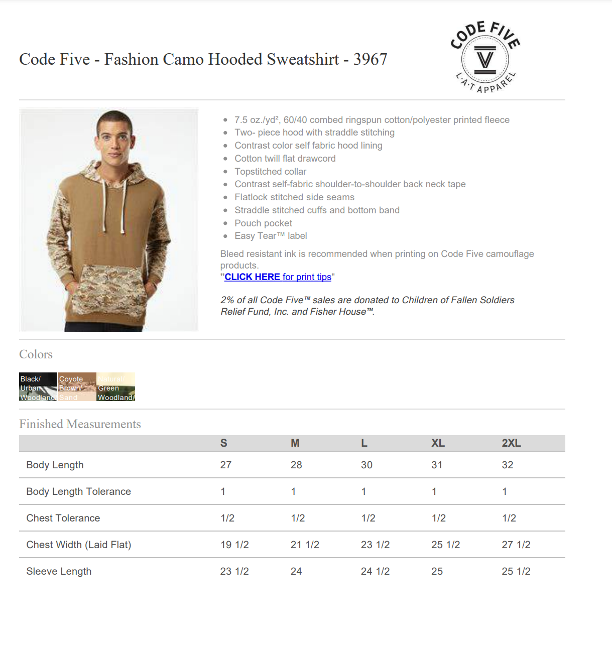 Coyote Brown Camo Hooded Sweatshirt