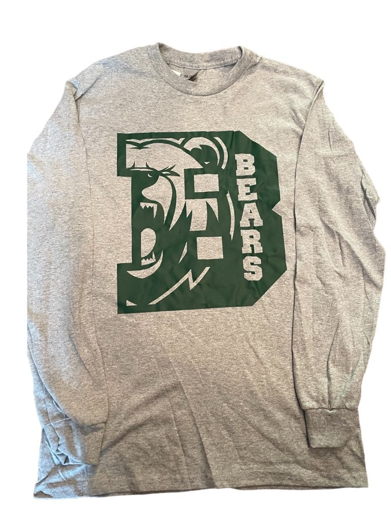 Grey B Bears Cutout Long Sleeve Shirt