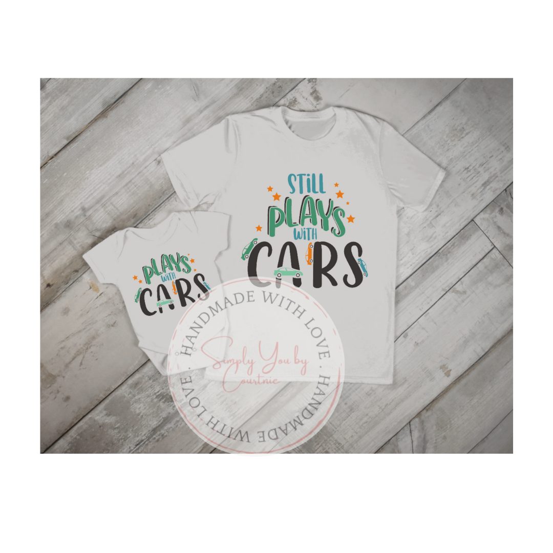 Plays with Cars Onesie/Toddler Shirt