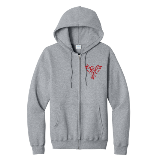 Glitter Phoenix Zip Up Sweatshirt