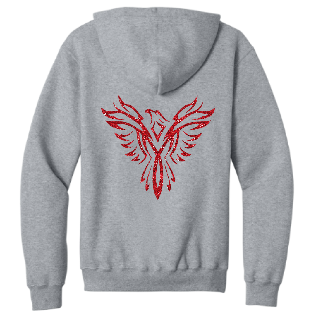 Glitter Phoenix Zip Up Sweatshirt