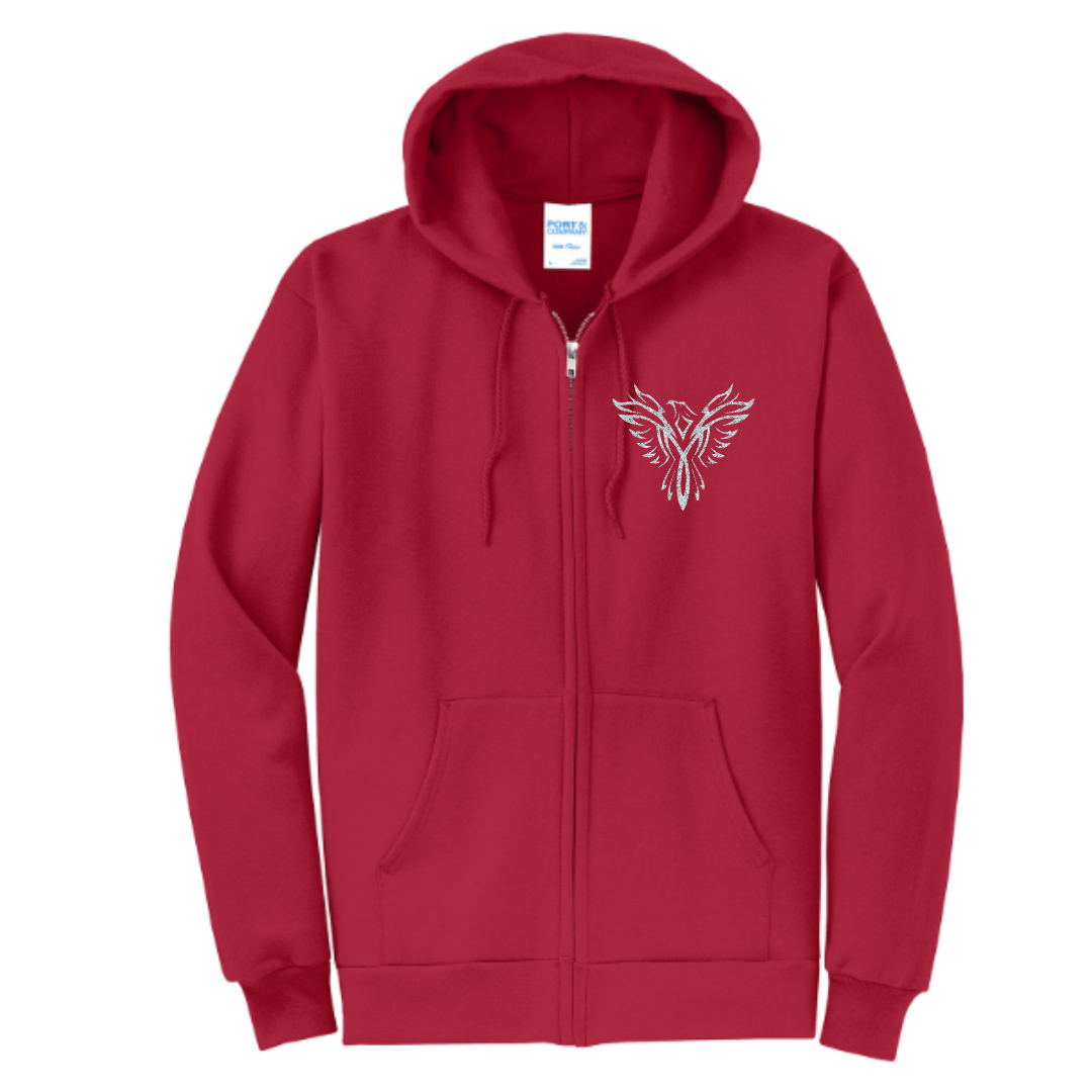 Glitter Phoenix Zip Up Sweatshirt