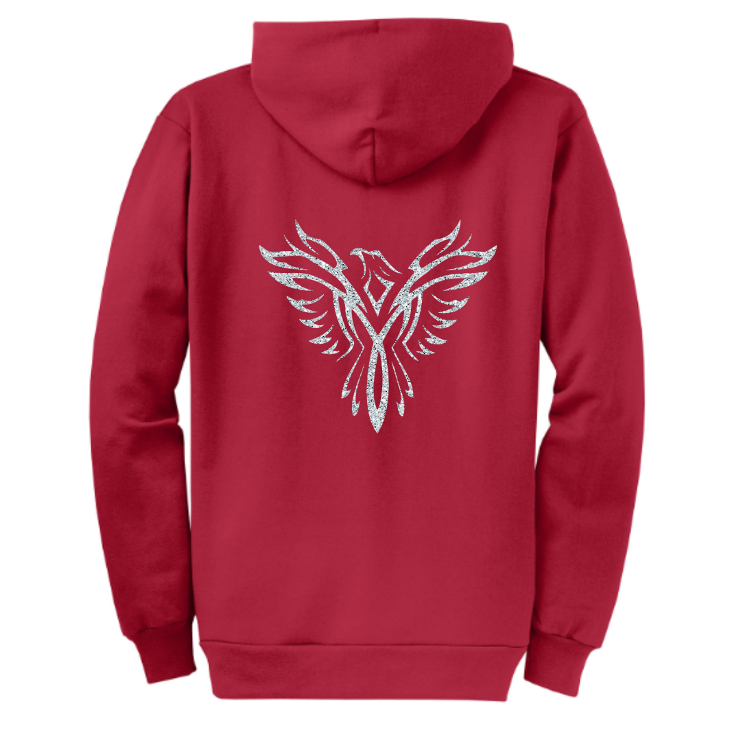 Glitter Phoenix Zip Up Sweatshirt