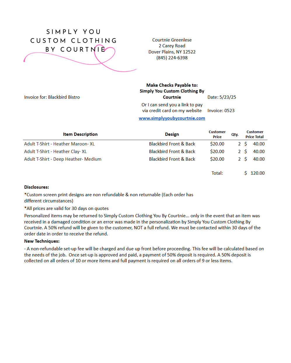 Blackbird Bistro May 2025