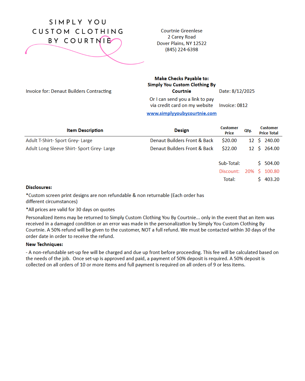 Denaut Builders Contracting August 2025