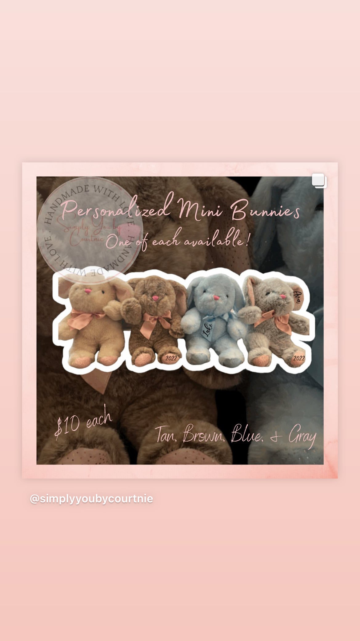 Custom Mini Plush Easter Bunny